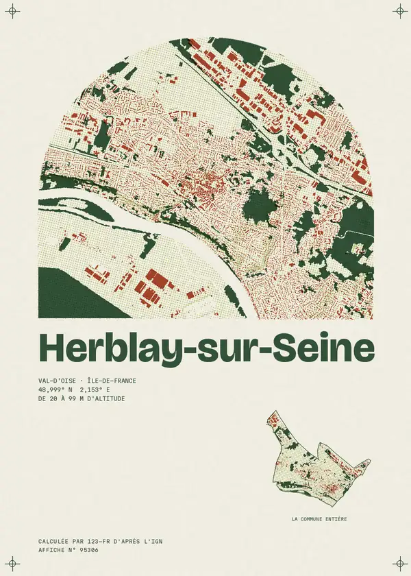Affiche de Herblay-sur-Seine, calculée par 123-fr d'après l'IGN