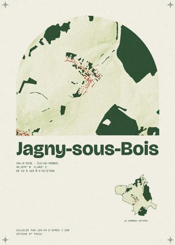 Affiche de Jagny-sous-Bois, calculée par 123-fr d'après l'IGN