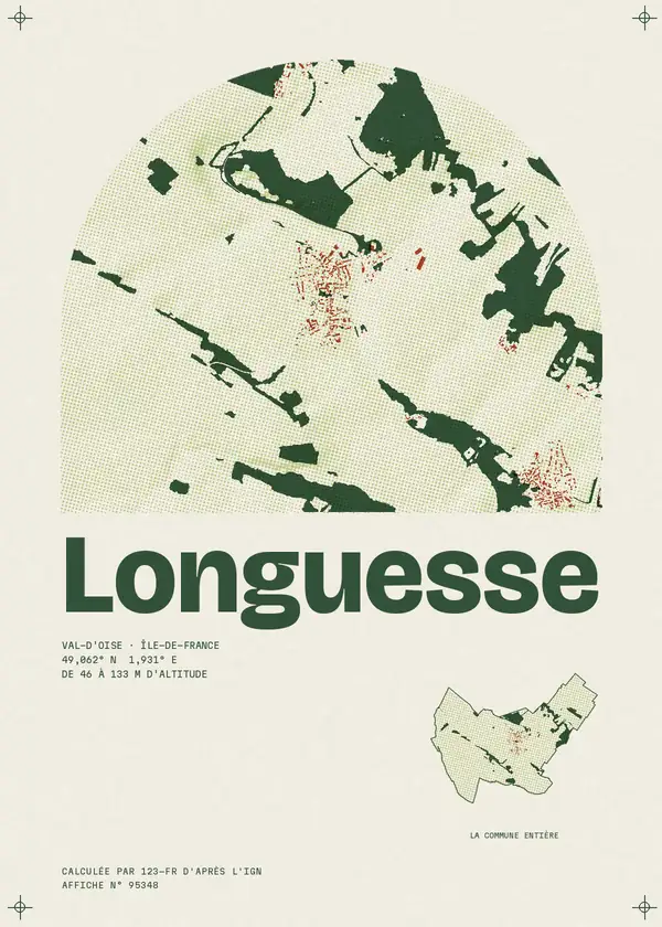 Affiche de Longuesse, calculée par 123-fr d'après l'IGN