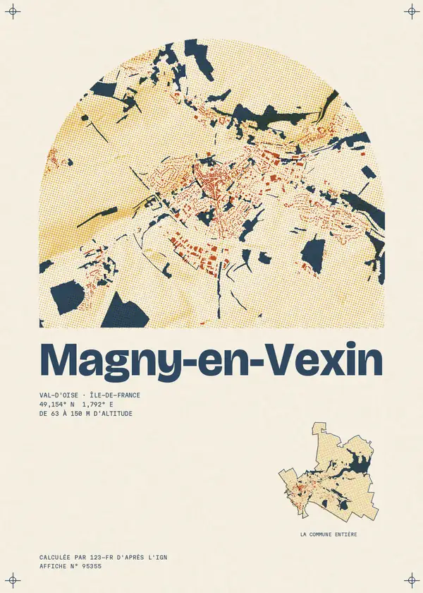 Affiche de Magny-en-Vexin, calculée par 123-fr d'après l'IGN