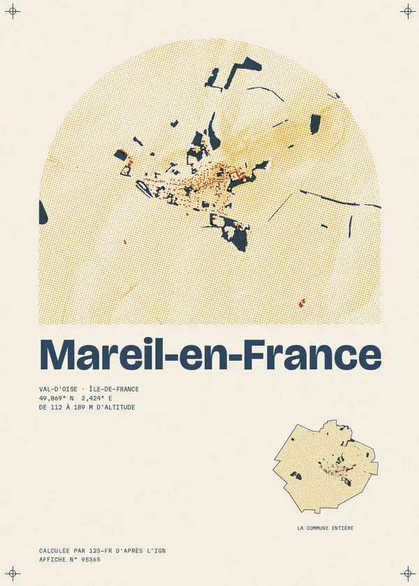 Affiche de Mareil-en-France, calculée par 123-fr d'après l'IGN