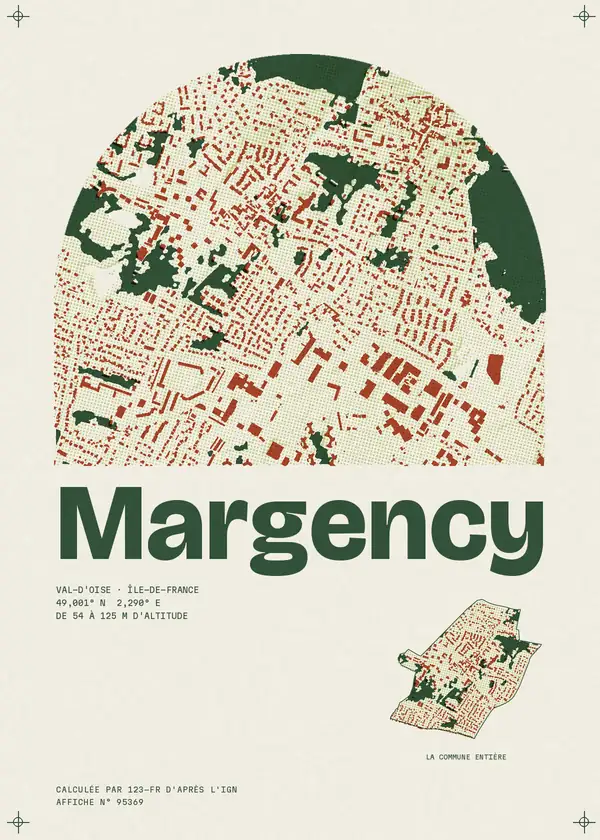 Affiche de Margency, calculée par 123-fr d'après l'IGN