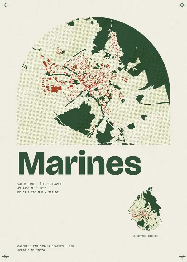 Affiche de Marines, calculée par 123-fr d'après l'IGN