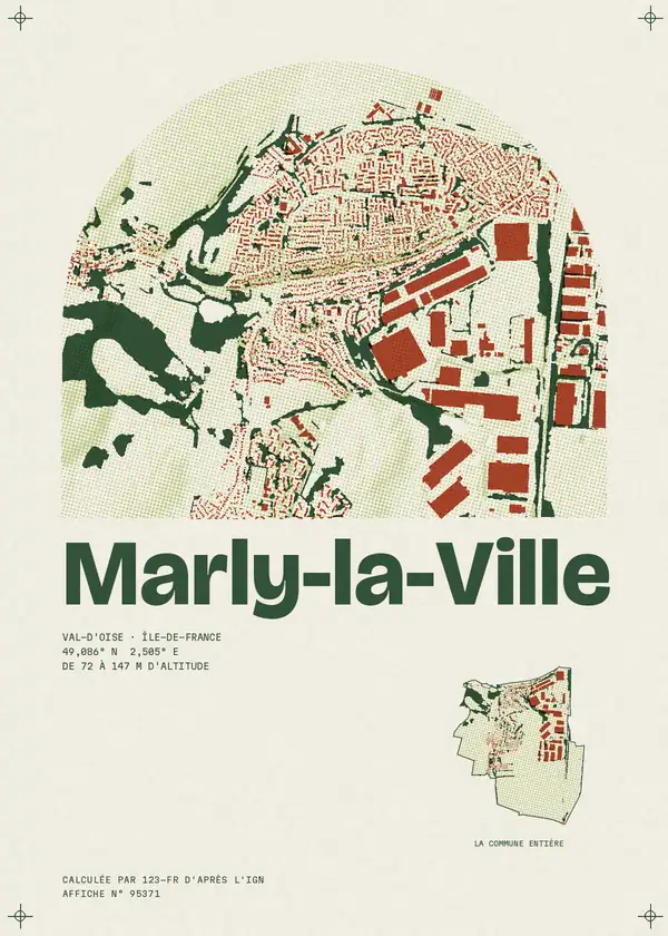 Affiche de Marly-la-Ville, calculée par 123-fr d'après l'IGN