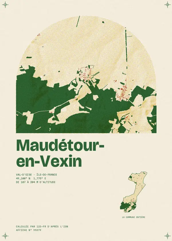 Affiche de Maudétour-en-Vexin, calculée par 123-fr d'après l'IGN