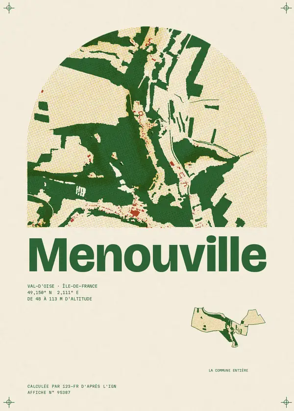 Affiche de Menouville, calculée par 123-fr d'après l'IGN