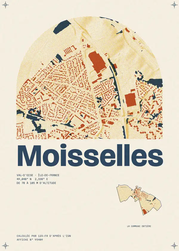 Affiche de Moisselles, calculée par 123-fr d'après l'IGN