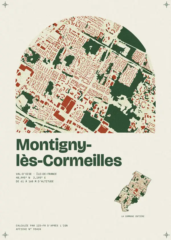 Affiche de Montigny-lès-Cormeilles, calculée par 123-fr d'après l'IGN
