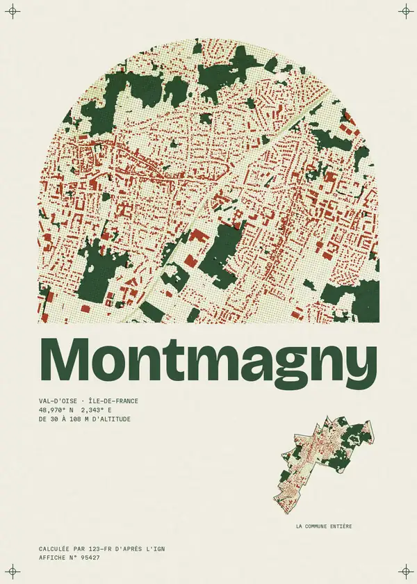 Affiche de Montmagny, calculée par 123-fr d'après l'IGN