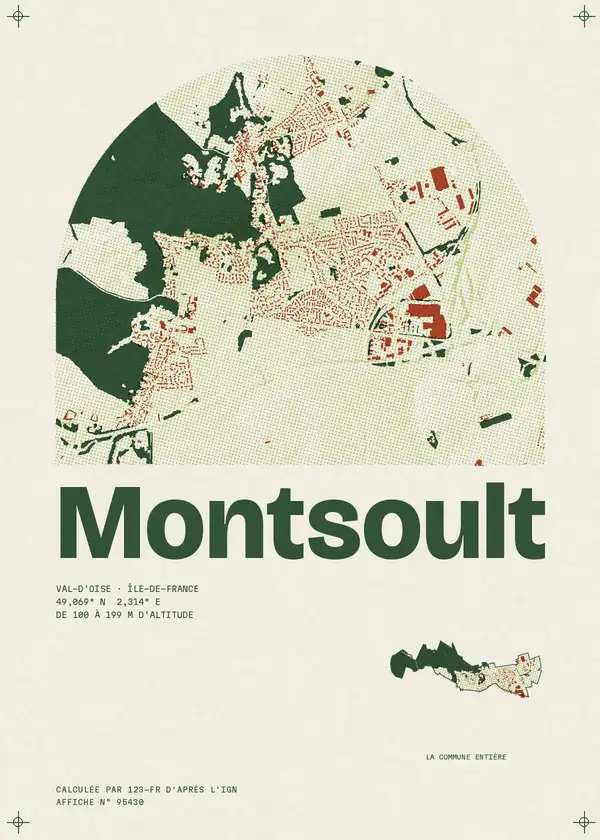 Affiche de Montsoult, calculée par 123-fr d'après l'IGN