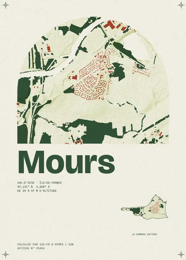 Affiche de Mours, calculée par 123-fr d'après l'IGN