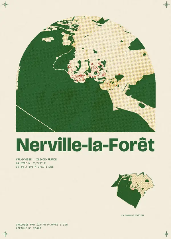 Affiche de Nerville-la-Forêt, calculée par 123-fr d'après l'IGN