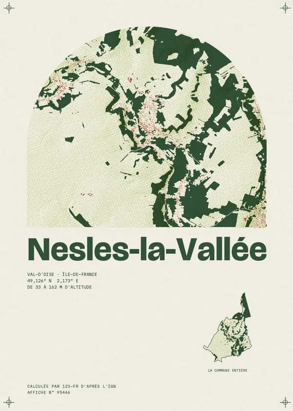 Affiche de Nesles-la-Vallée, calculée par 123-fr d'après l'IGN