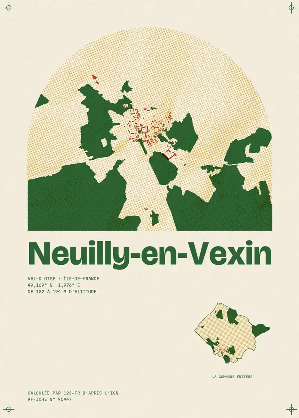 Affiche de Neuilly-en-Vexin, calculée par 123-fr d'après l'IGN
