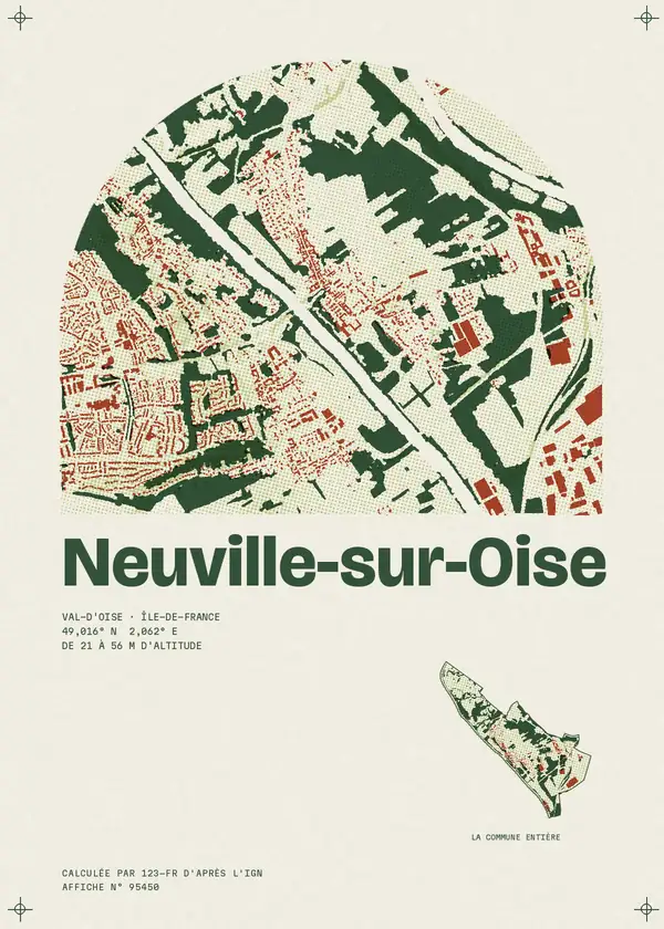 Affiche de Neuville-sur-Oise, calculée par 123-fr d'après l'IGN
