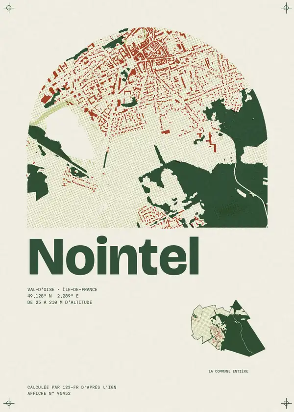 Affiche de Nointel, calculée par 123-fr d'après l'IGN