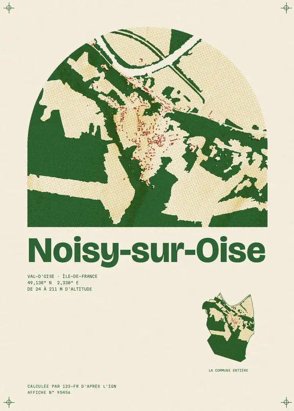 Affiche de Noisy-sur-Oise, calculée par 123-fr d'après l'IGN