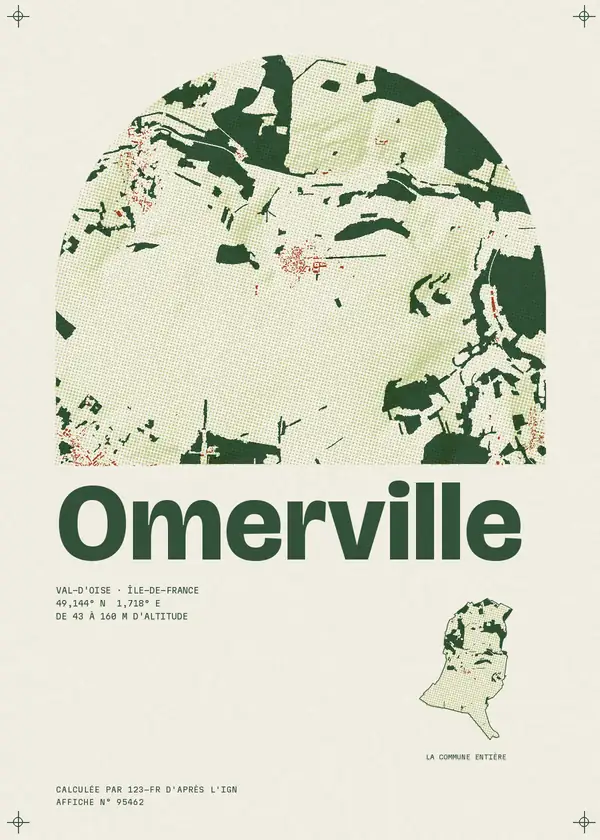 Affiche de Omerville, calculée par 123-fr d'après l'IGN