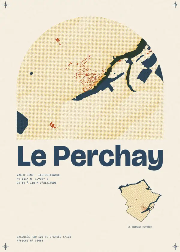 Affiche de Le Perchay, calculée par 123-fr d'après l'IGN