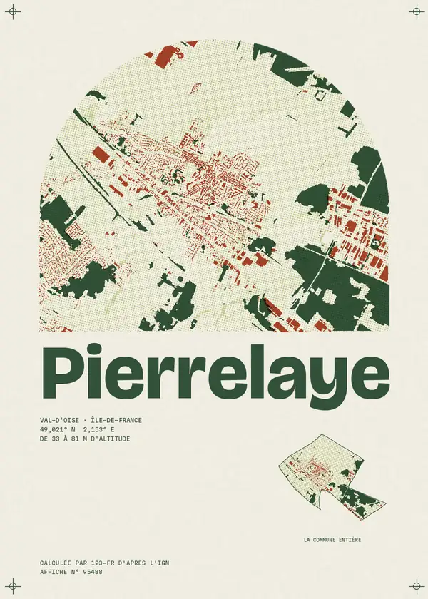Affiche de Pierrelaye, calculée par 123-fr d'après l'IGN