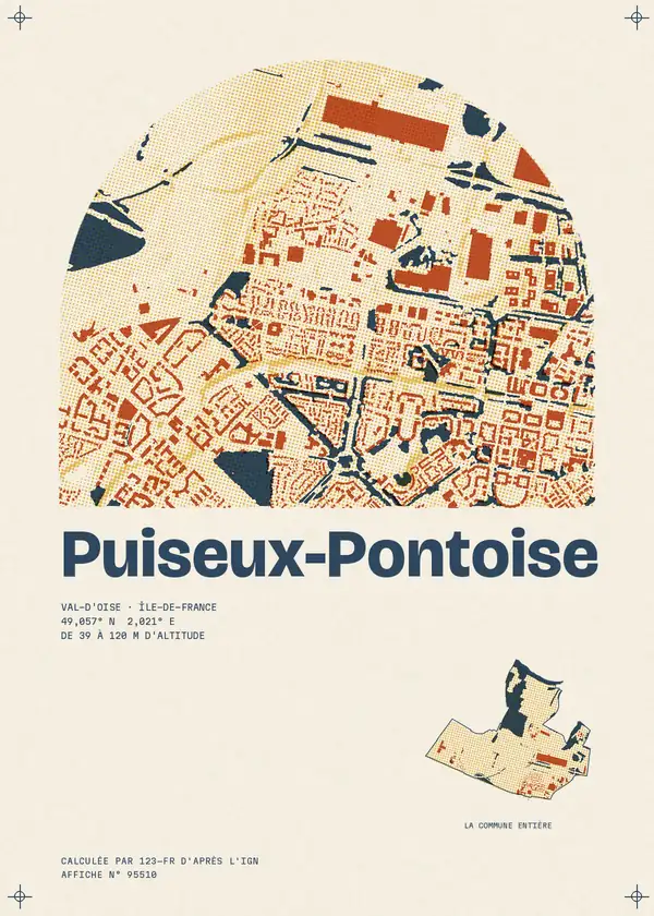 Affiche de Puiseux-Pontoise, calculée par 123-fr d'après l'IGN