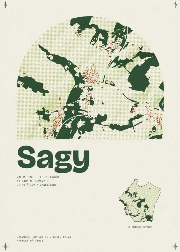 Affiche de Sagy, calculée par 123-fr d'après l'IGN