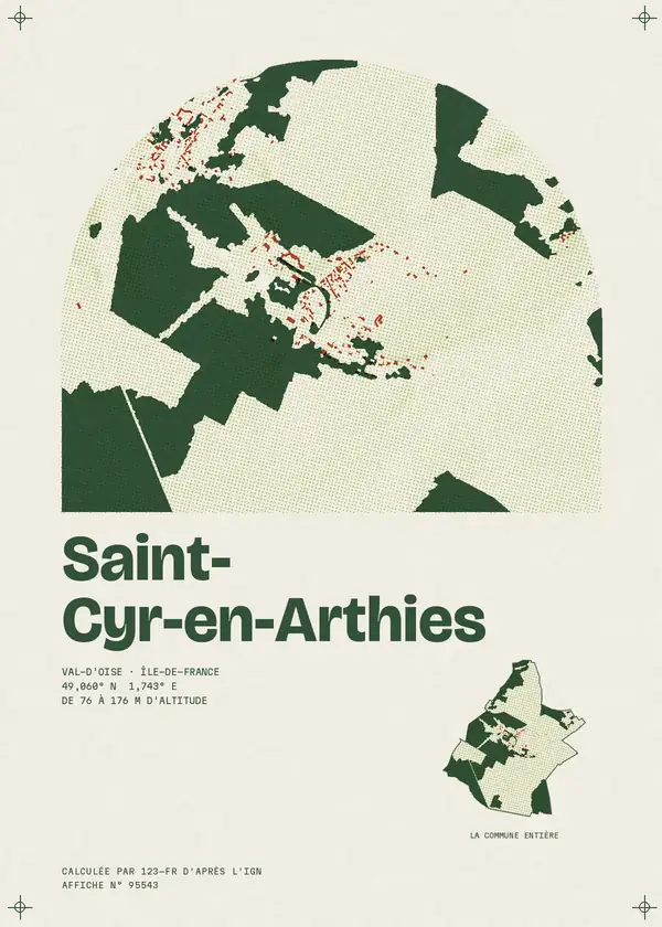 Affiche de Saint-Cyr-en-Arthies, calculée par 123-fr d'après l'IGN