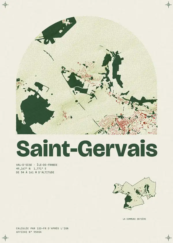 Affiche de Saint-Gervais, calculée par 123-fr d'après l'IGN