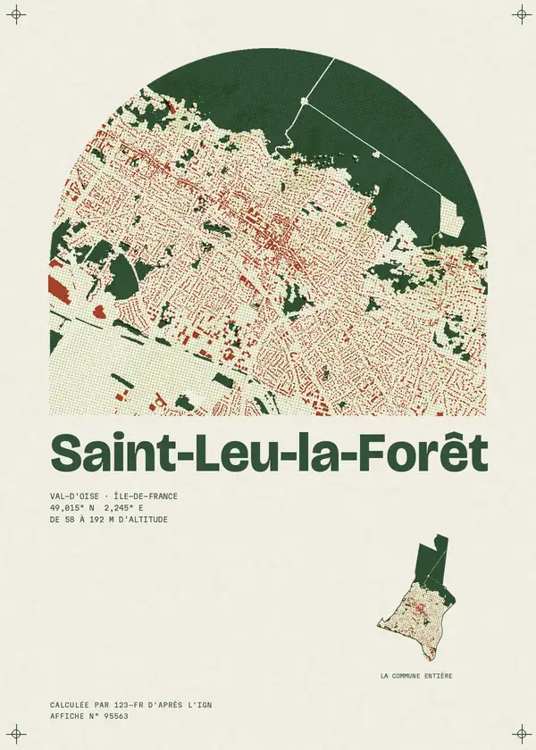 Affiche de Saint-Leu-la-Forêt, calculée par 123-fr d'après l'IGN