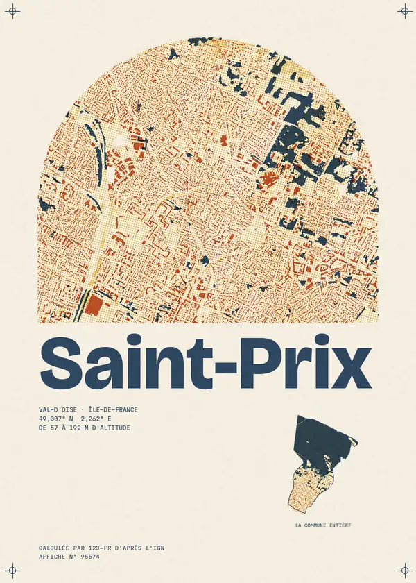 Affiche de Saint-Prix, calculée par 123-fr d'après l'IGN