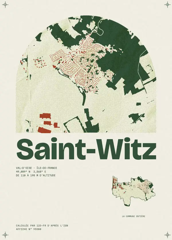 Affiche de Saint-Witz, calculée par 123-fr d'après l'IGN