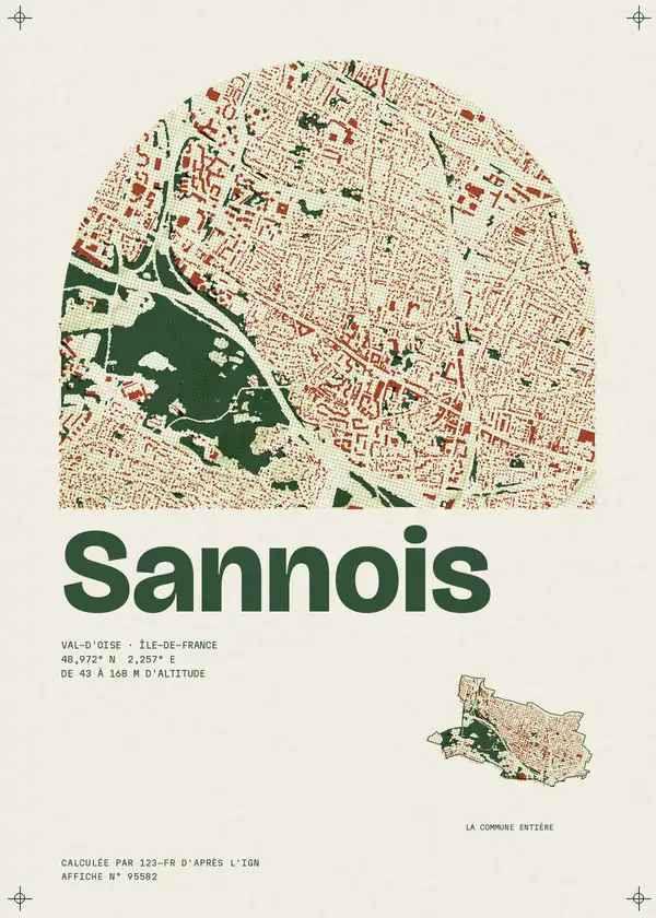Affiche de Sannois, calculée par 123-fr d'après l'IGN