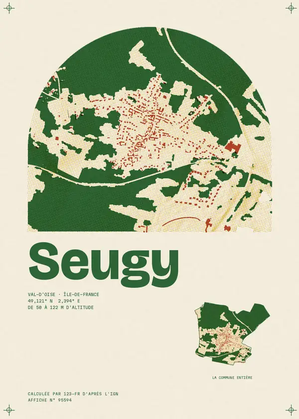 Affiche de Seugy, calculée par 123-fr d'après l'IGN