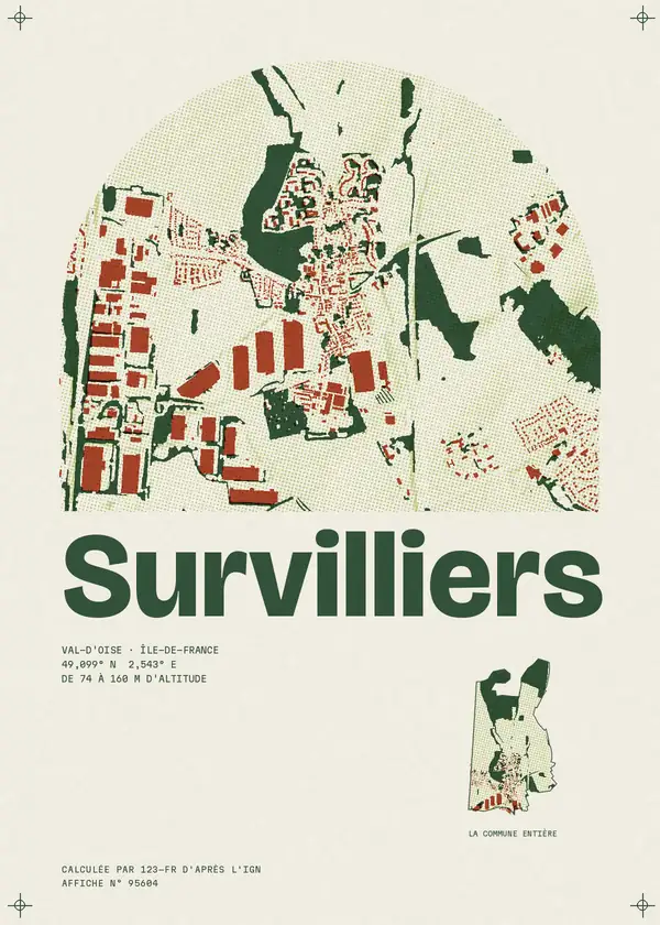 Affiche de Survilliers, calculée par 123-fr d'après l'IGN