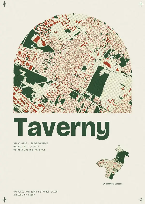Affiche de Taverny, calculée par 123-fr d'après l'IGN