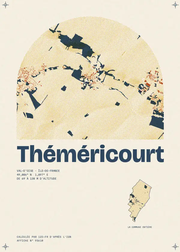 Affiche de Théméricourt, calculée par 123-fr d'après l'IGN