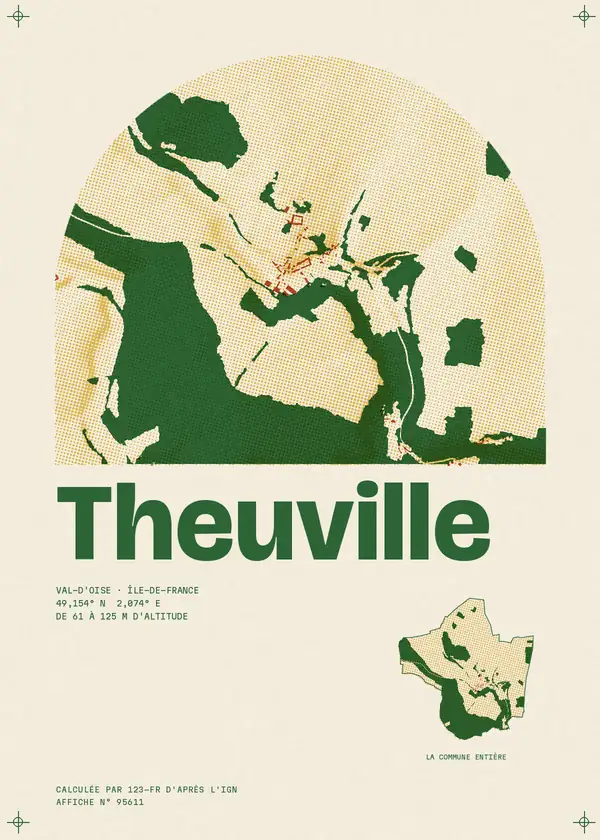 Affiche de Theuville, calculée par 123-fr d'après l'IGN