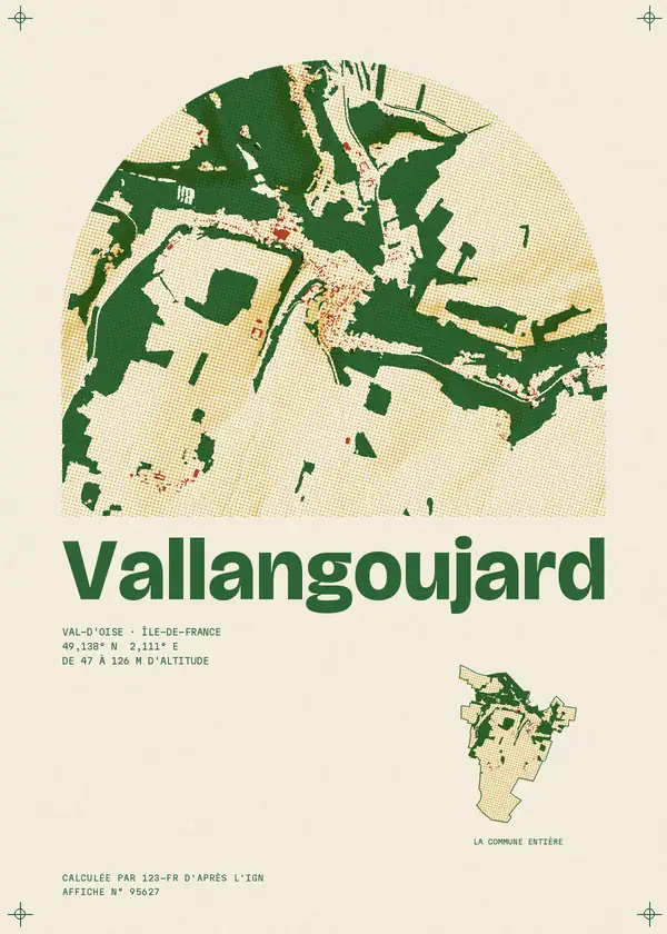 Affiche de Vallangoujard, calculée par 123-fr d'après l'IGN