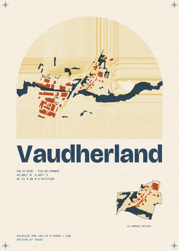 Affiche de Vaudherland, calculée par 123-fr d'après l'IGN