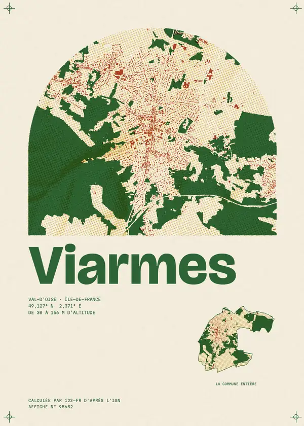 Affiche de Viarmes, calculée par 123-fr d'après l'IGN