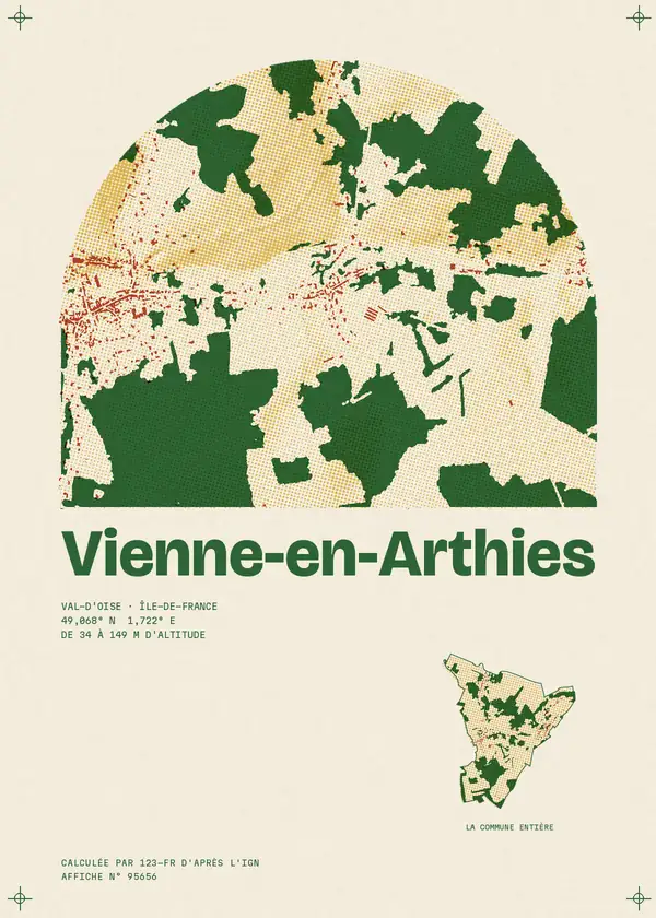 Affiche de Vienne-en-Arthies, calculée par 123-fr d'après l'IGN