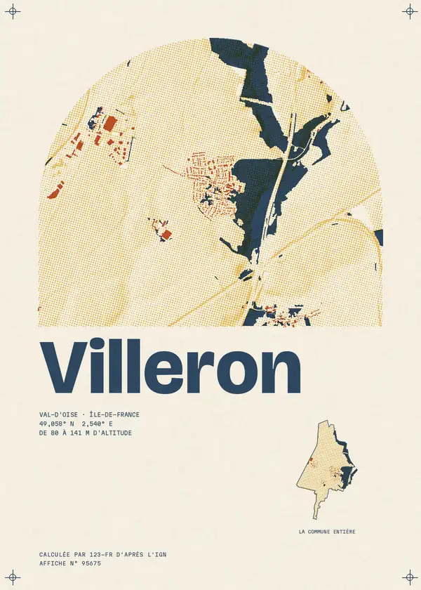 Affiche de Villeron, calculée par 123-fr d'après l'IGN