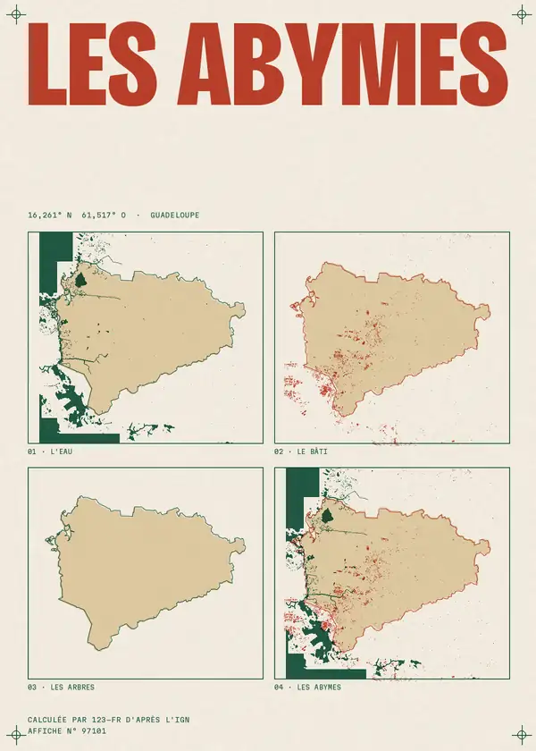 Affiche de Les Abymes, calculée par 123-fr d'après l'IGN
