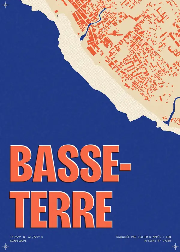 Affiche de Basse-Terre, calculée par 123-fr d'après l'IGN
