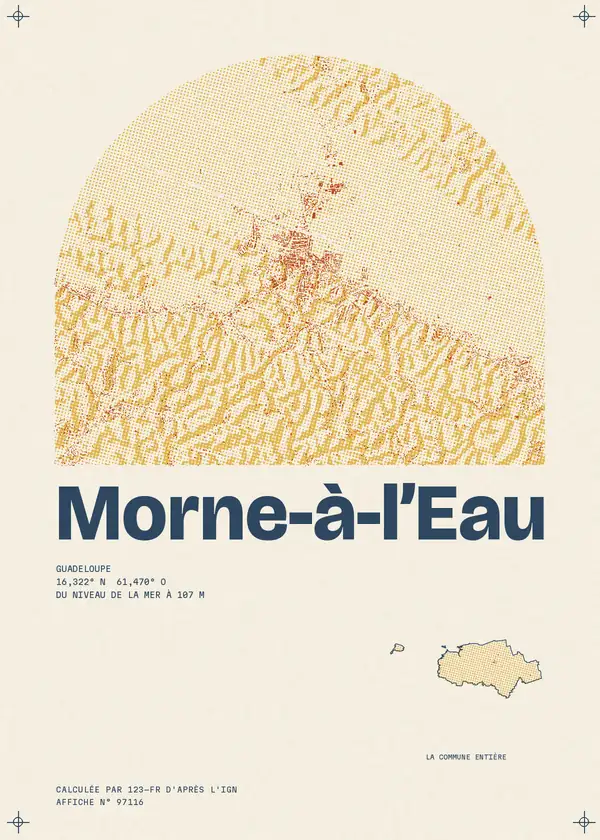 Affiche de Morne-à-l'Eau, calculée par 123-fr d'après l'IGN