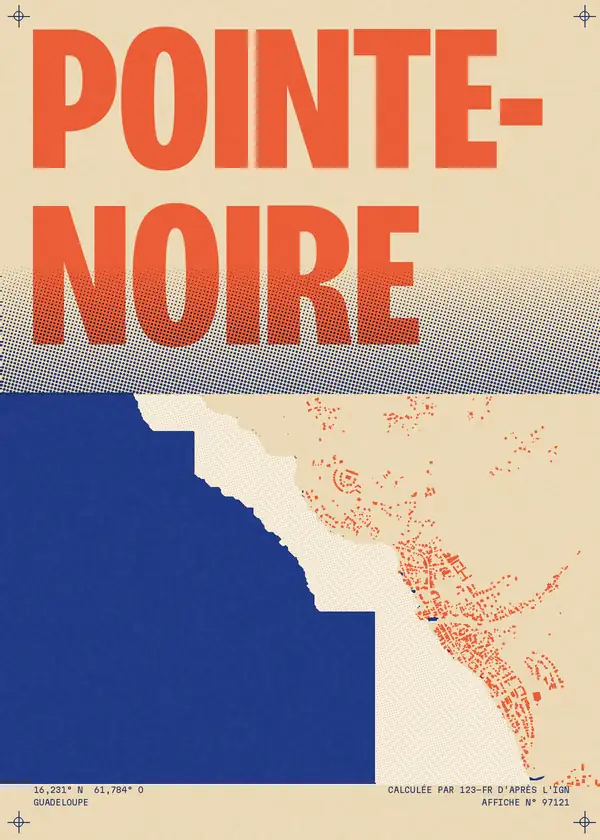 Affiche de Pointe-Noire, calculée par 123-fr d'après l'IGN