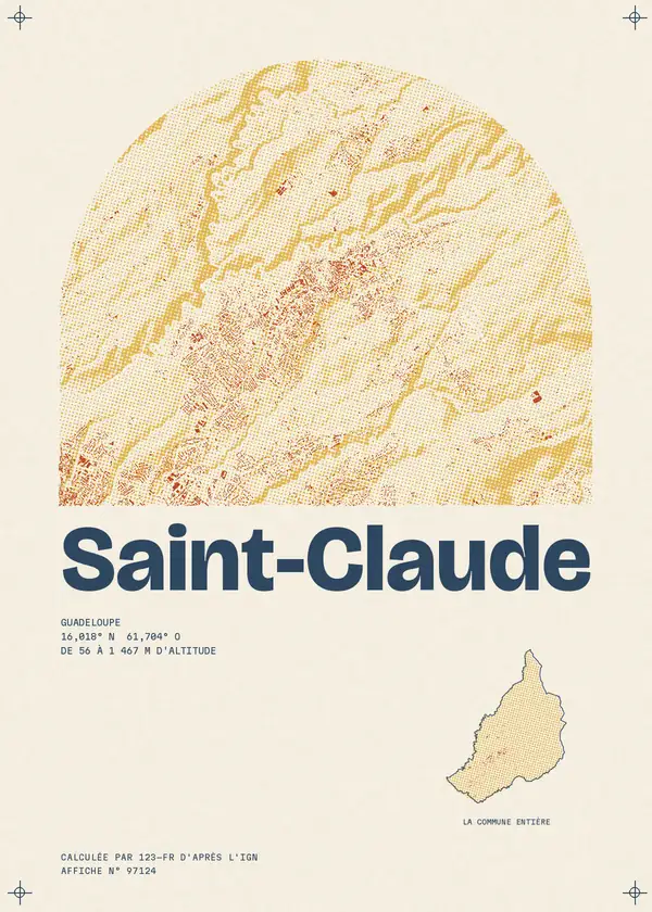 Affiche de Saint-Claude, calculée par 123-fr d'après l'IGN