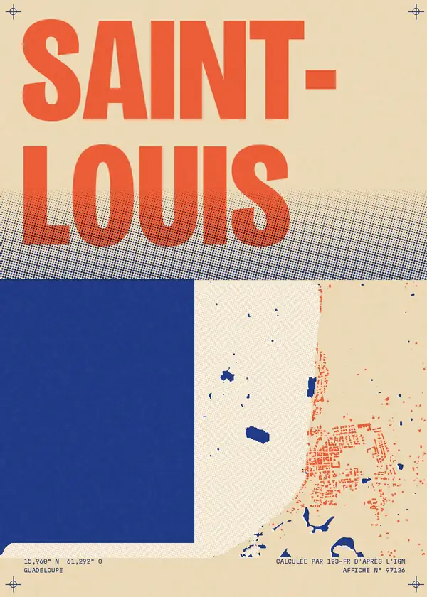 Affiche de Saint-Louis, calculée par 123-fr d'après l'IGN
