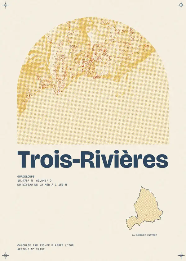 Affiche de Trois-Rivières, calculée par 123-fr d'après l'IGN