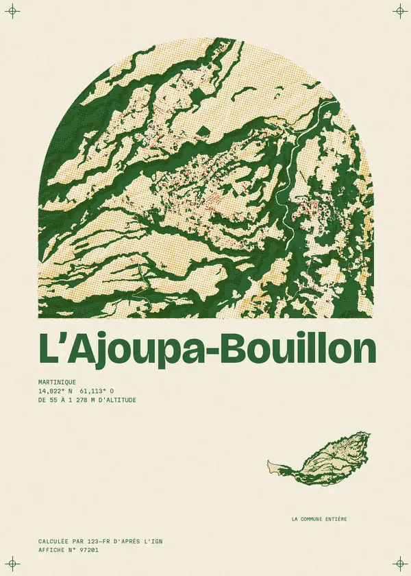 Affiche de L'Ajoupa-Bouillon, calculée par 123-fr d'après l'IGN